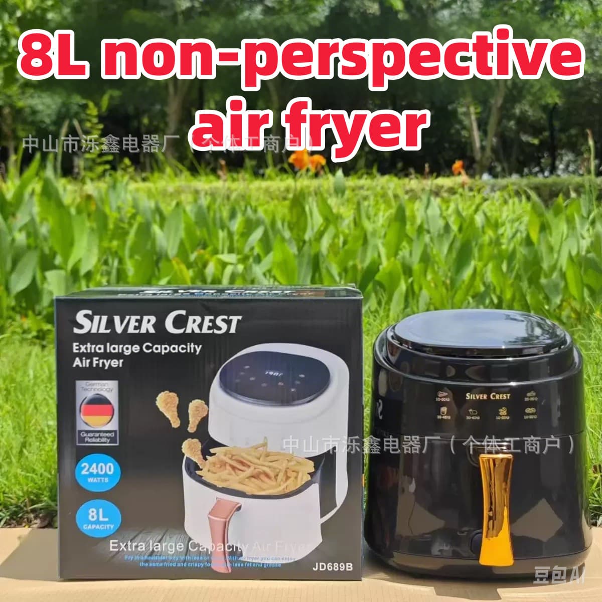 Airfryer Large Capacity Multifunctional Electric Fryer Smart Touchscreen French Fry Maker 8L Air Fryer with Transparent View