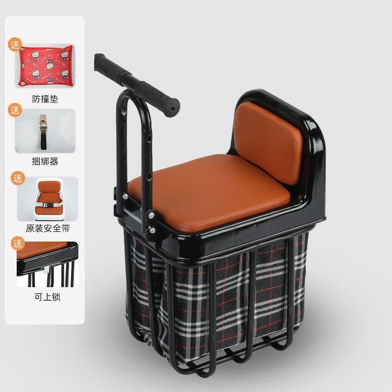 Electric vehicle child seat with front storage, electric scooter, baby seat, infant safety seat