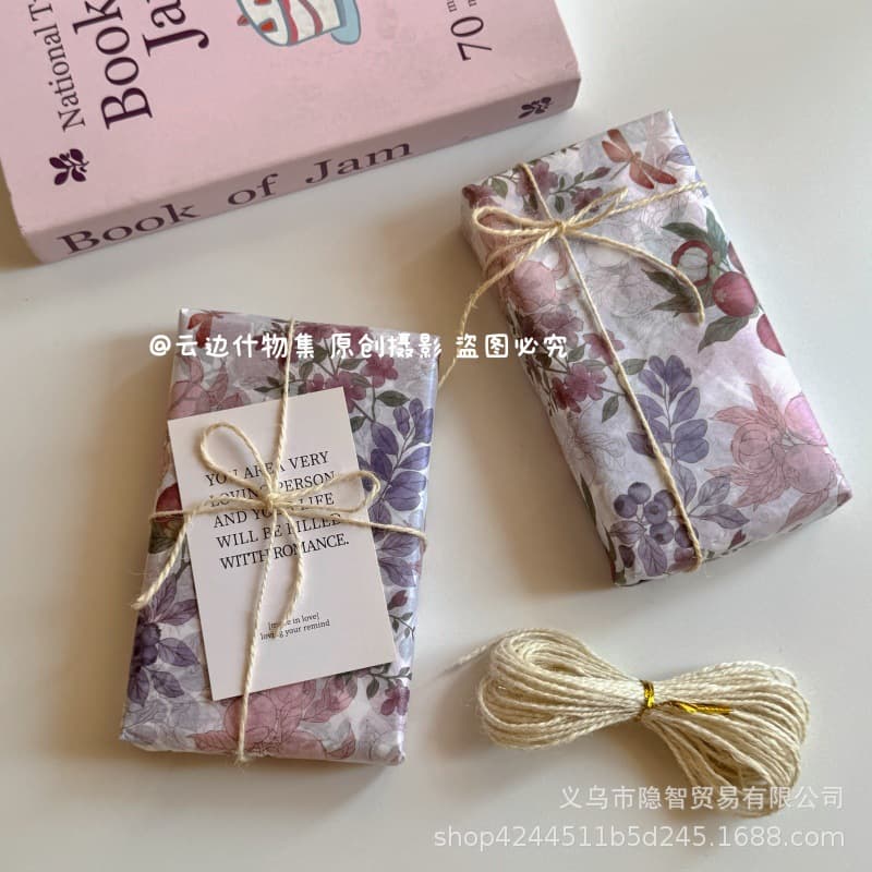Instagram Style Fruit Island Flower Letter Tissue Paper, Bouquet Lining Paper, Card Packaging Materials, Birthday Gift Decorative Wrapping Paper