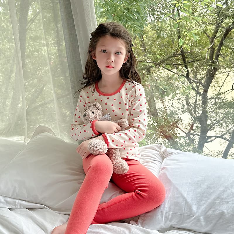 2024 Autumn/Winter Kids Thermal Underwear Set Seamless Wool Blend Loungewear Cartoon Pajamas for Baby