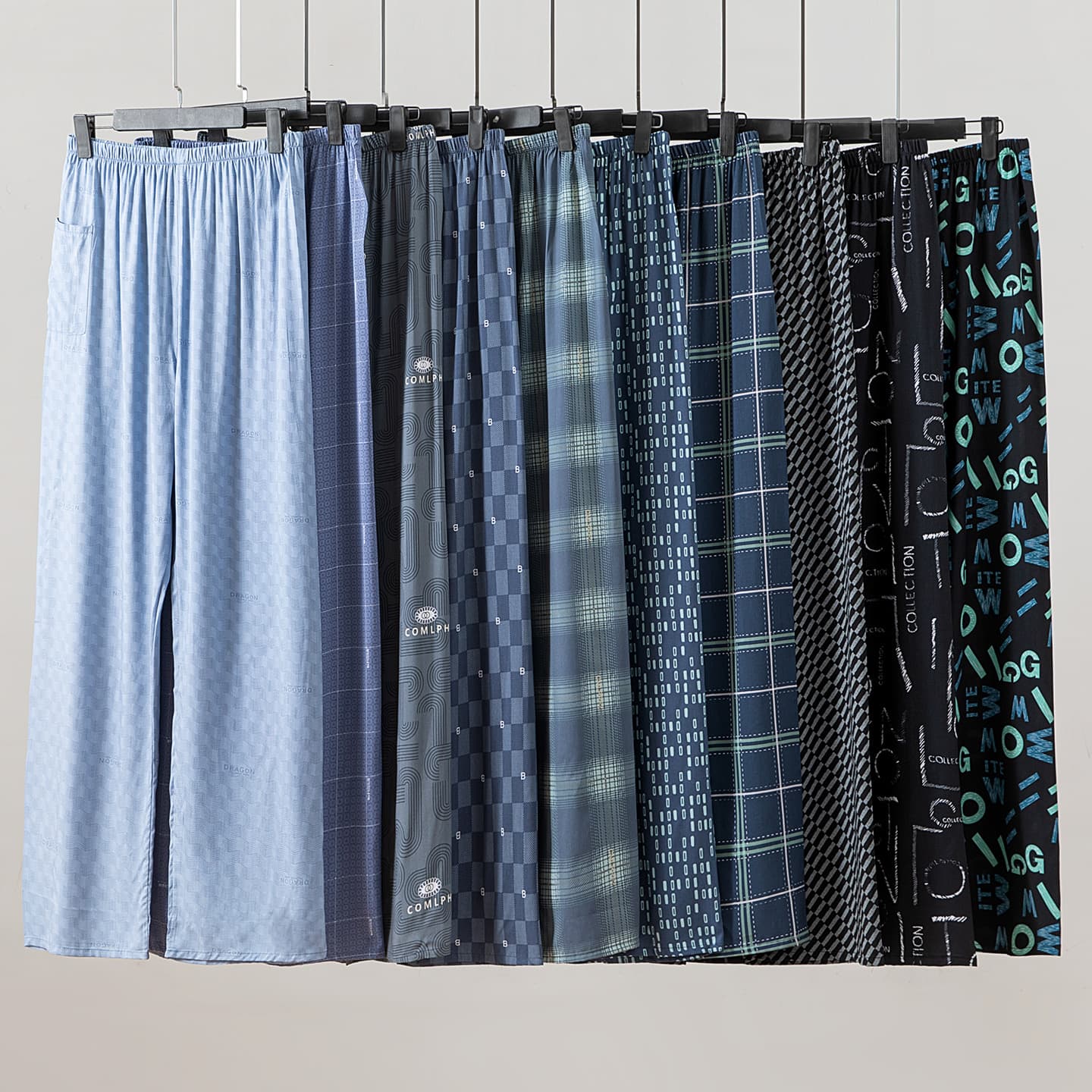 Men's Summer Thin Cotton Pajama Pants, Plaid Straight Leg Pants, Plus Size, Can Be Worn Outerwear, Home Wear, Mosquito Repellent Pants