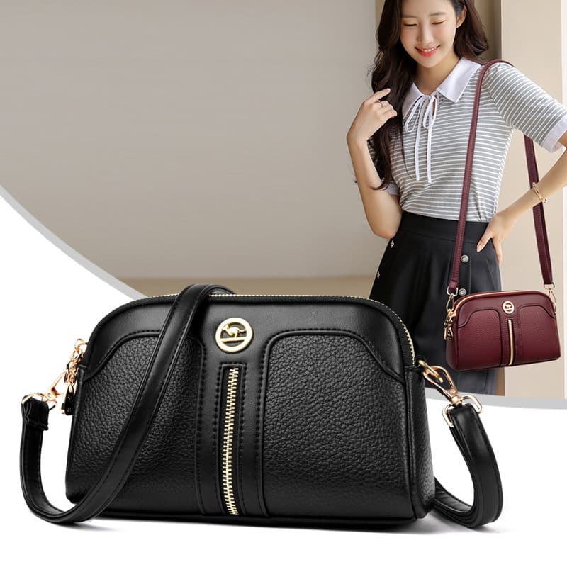 Soft Leather Bag 2026 New Crossbody Bag Middle-aged Mom Bag Horizontal Phone Bag Vintage Shoulder Travel Bag