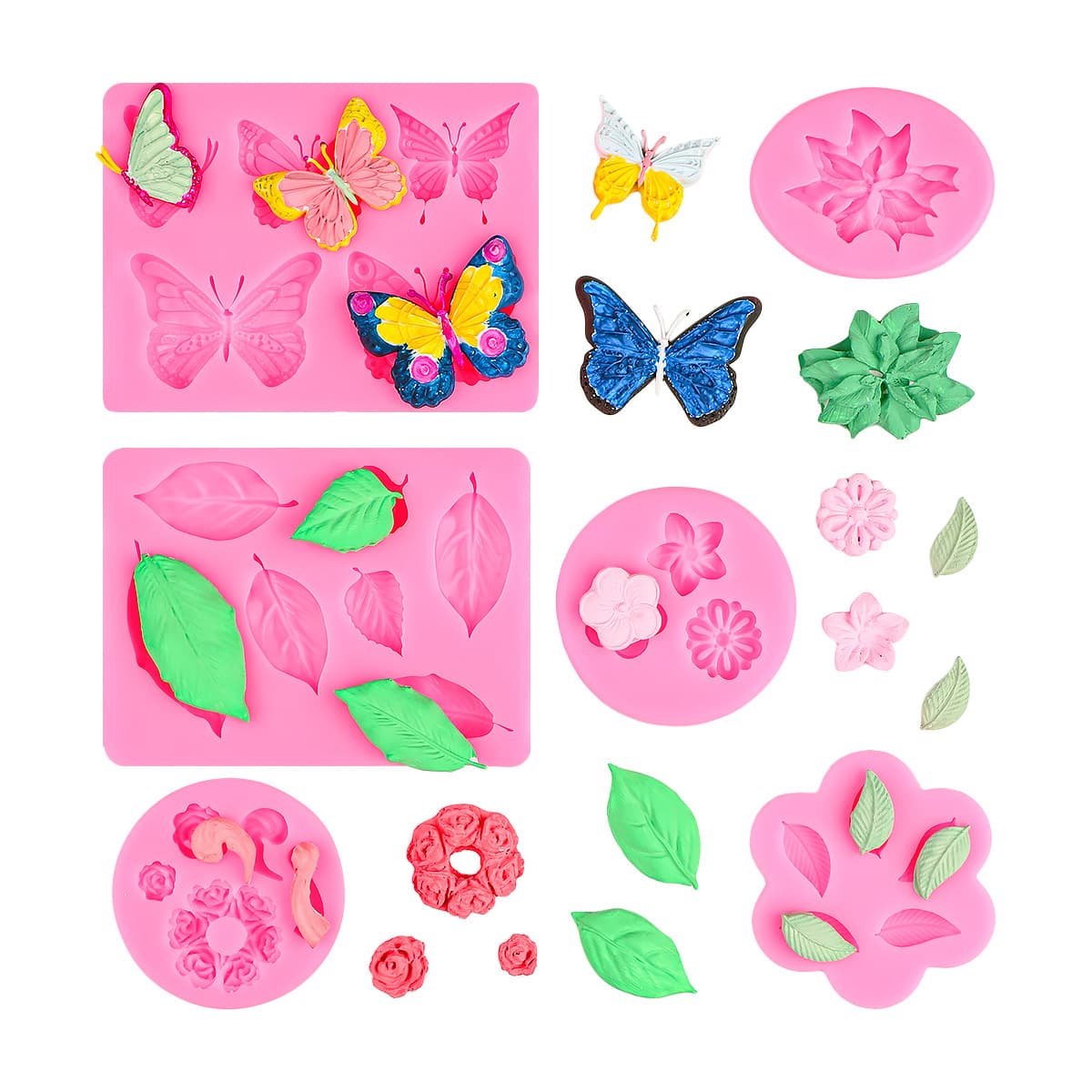 Flower Leaf Silicone Mold DIY Cake Fondant Chocolate Baking Mold Rose Butterfly Resin Mold
