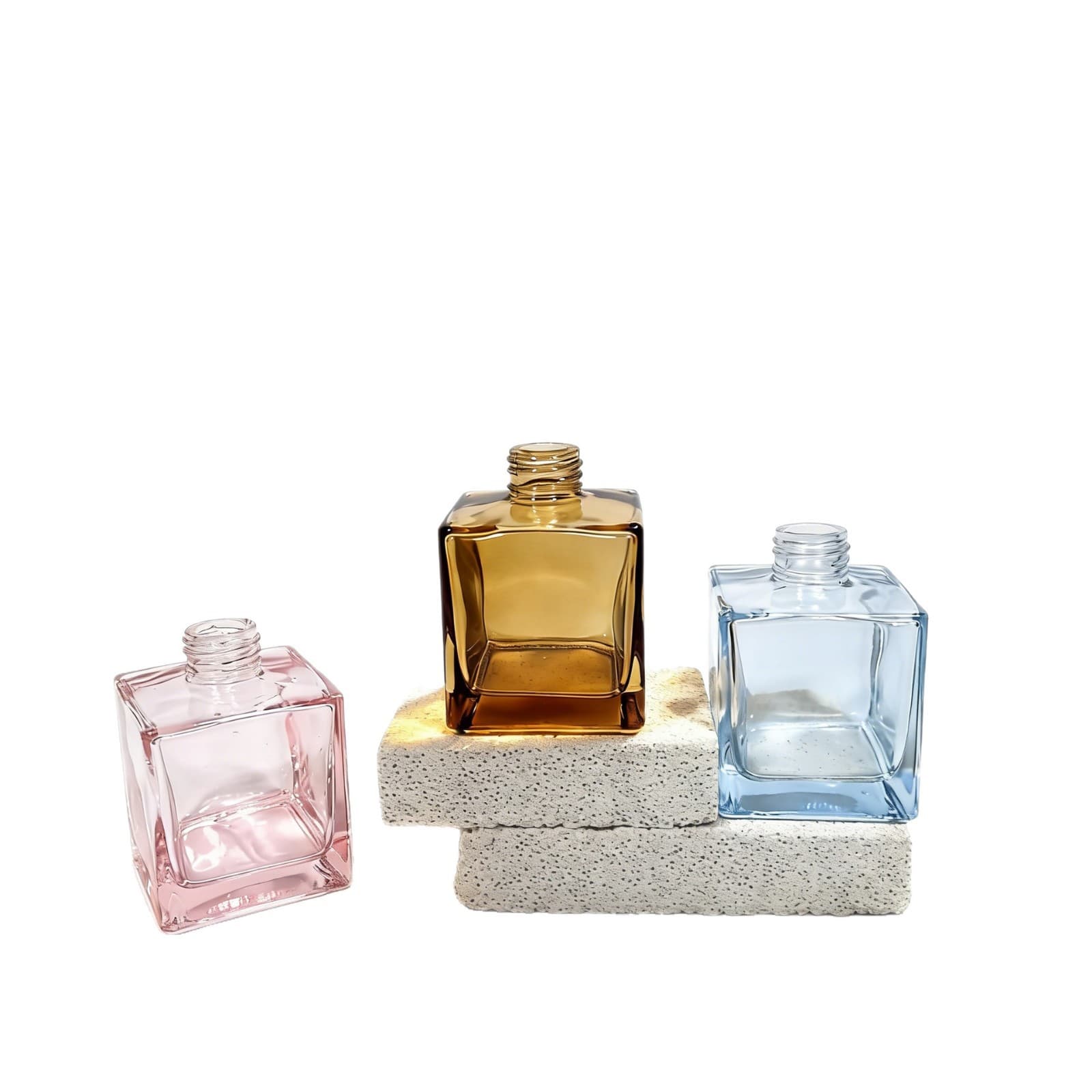 New Forest-inspired Ins-style High-end Square 200ml Spray-colored Glass Aroma Bottle, Flameless Fragrance for Bedroom Decoration