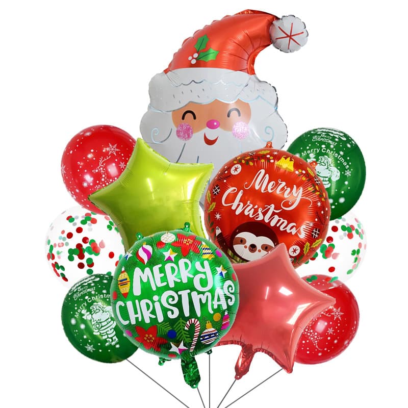 New Cross-Border Christmas Balloon Set Santa Claus Snowman Atmosphere Decoration Aluminum Film Balloon Party Decoration