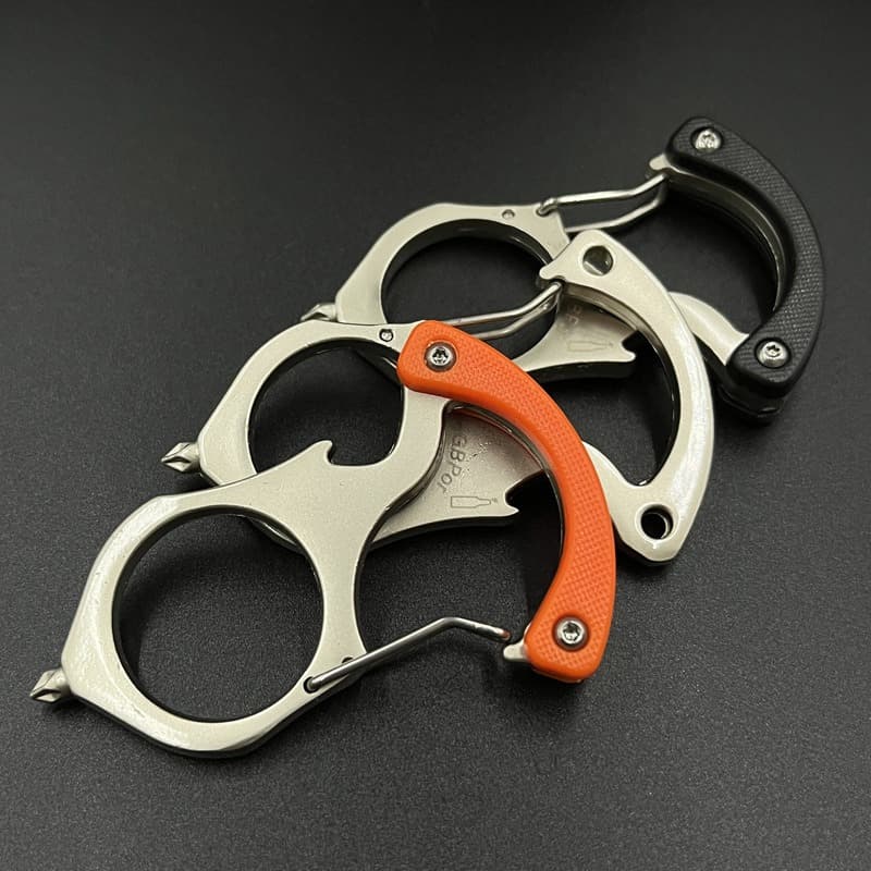 Single Finger Tiger Keychain Self-Defense Hand Brace Knuckle Duster Multi-Function Bottle Opener SK Same Style Anti-Wolf Device