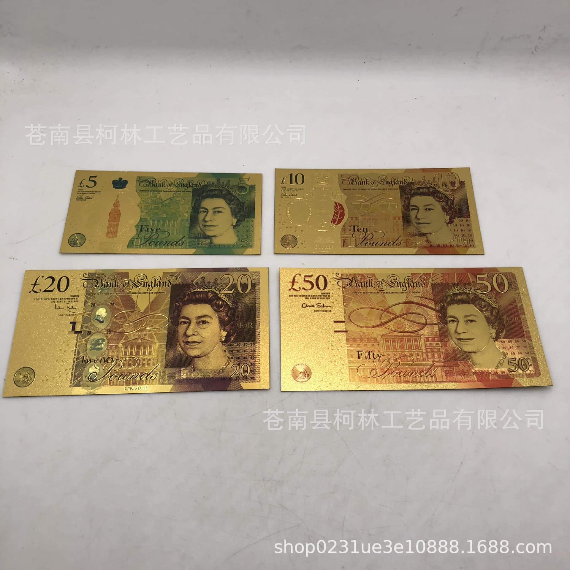 Pound series Euro series Plastic gold foil banknotes Waterproof Travel commemorative coin collection factory can be approved