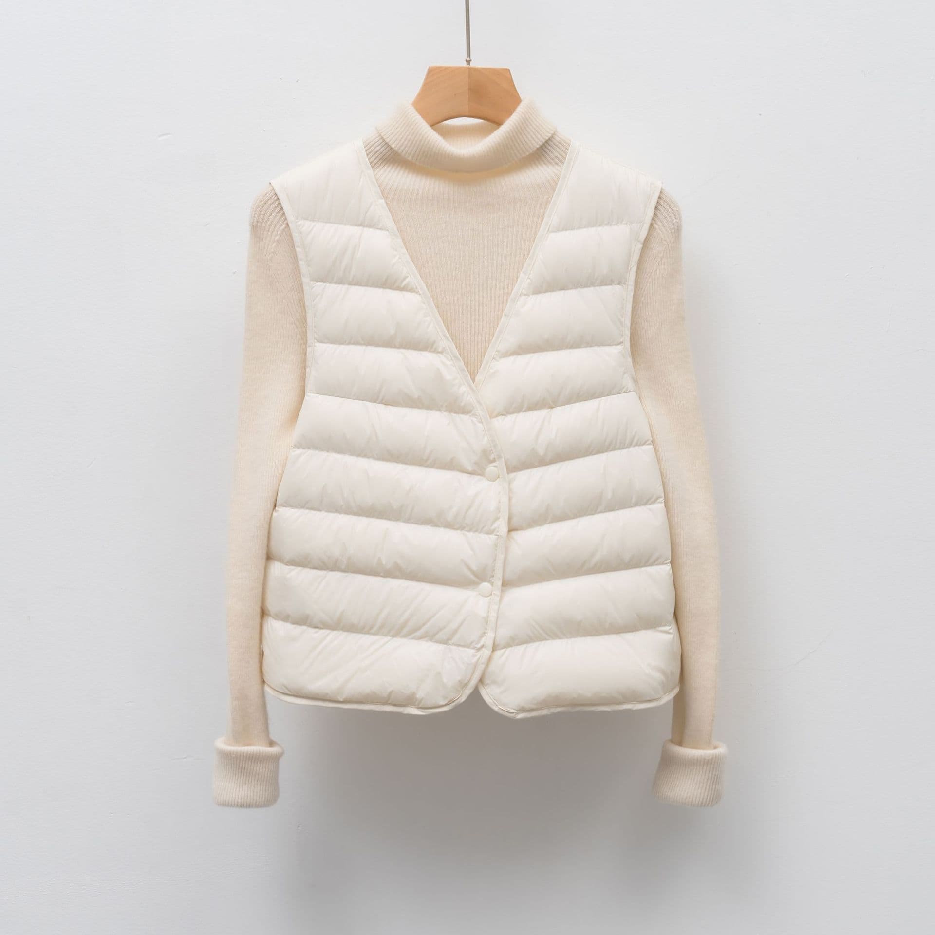 Pinghu Chixin 90 Goose Down Vest for Women Lightweight Quilted New Autumn Winter Simple Inner Down Liner