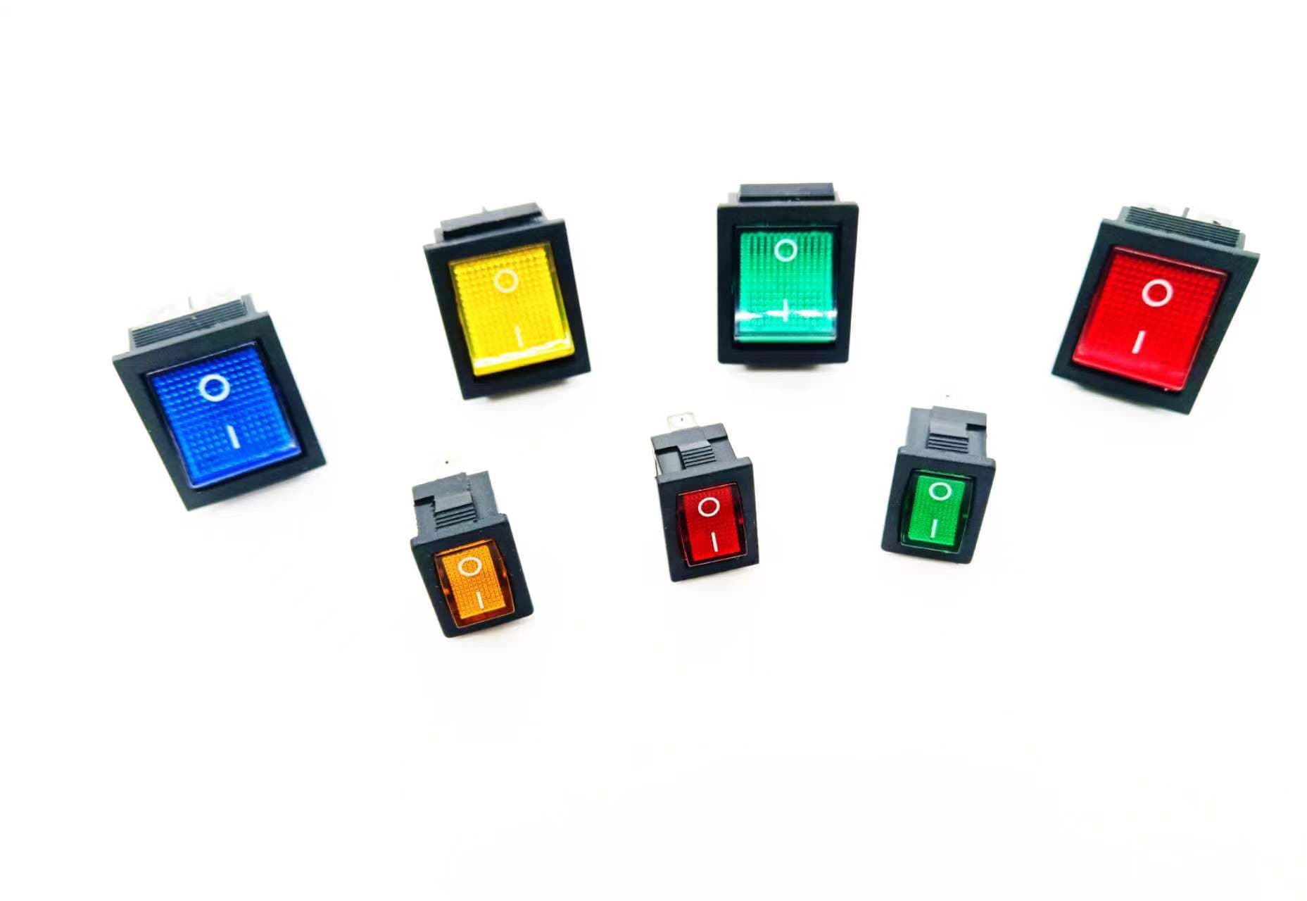 KCD1 KCD4 Rocker Switch with Light, 2-Pin 2-Position, 3-Pin 4-Pin 6-Pin 2-Position 3-Position