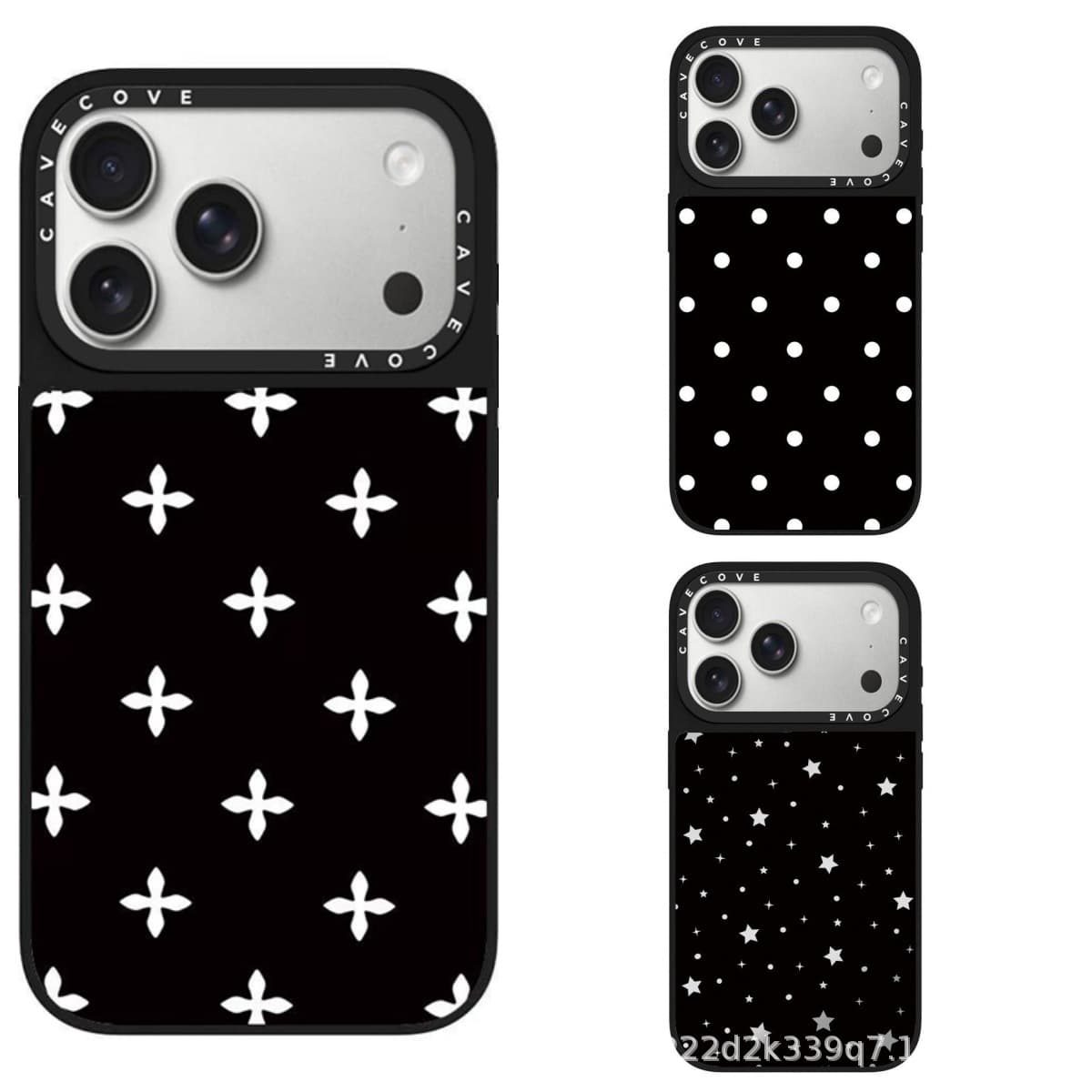 Black and White Polka Dot Minimalist Solid White Cross Pattern MagSafe Magnetic Case for iPhone 17 Pro Max 15p