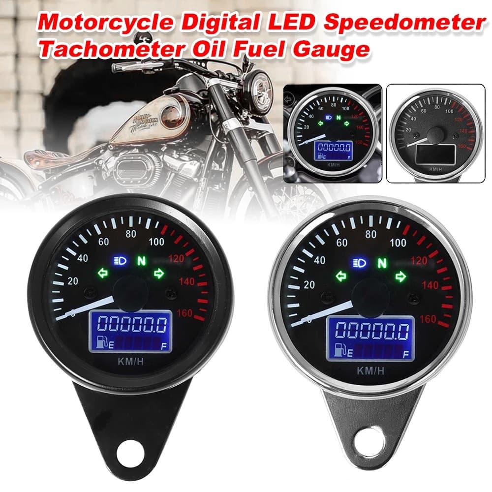 Motorcycle Retro Modified LED Dashboard LCD Odometer Multifunctional Electronic Instrument