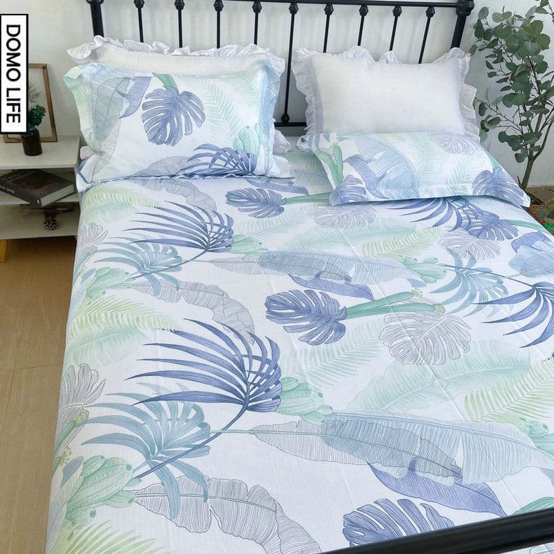Summer Coarse Cloth Bamboo Fiber Sheet Three-Piece Set Cooling Machine Washable Foldable Soft Mat Cold Sensation Double Sleeping Sheet