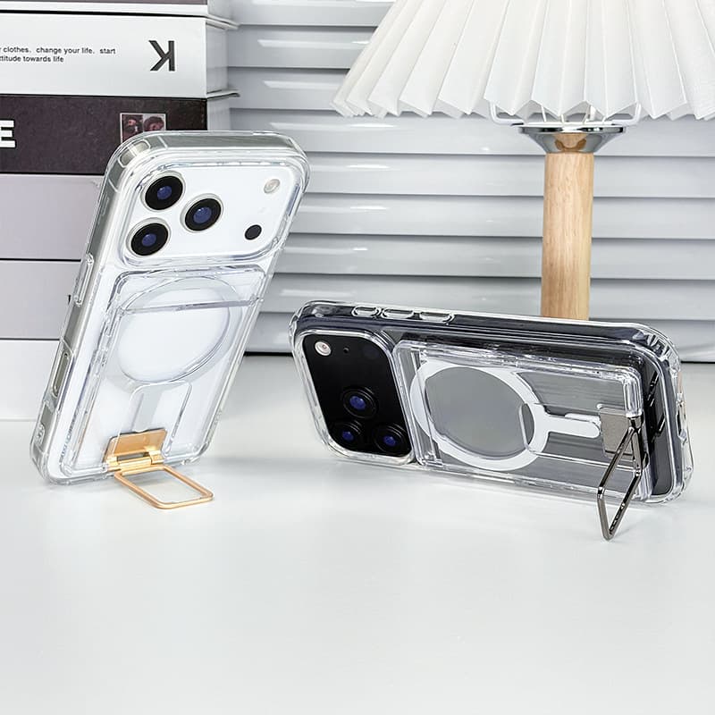 Compatible with Apple MagSafe Phone Holder Card Case PC Transparent Multi-Function Magnetic Card Holder Phone Accessory