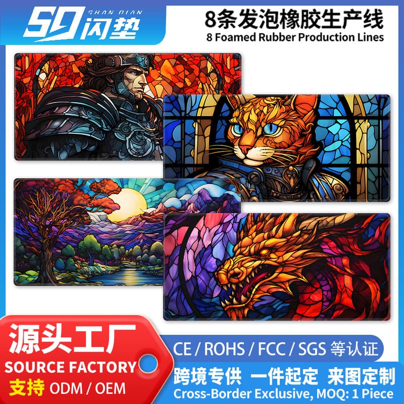 Dark Tide Play Mouse Pad Large Anti-slip Lock Edge Fantasy Style Game Desk Pad Two-Dimensional Computer Keyboard Pad Direct Sales