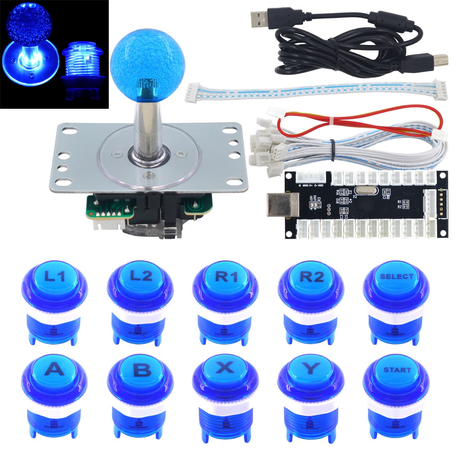DIY Arcade Joystick Accessories Kit Chip Circuit Board Game Card Control Board Button USB Retro Competition
