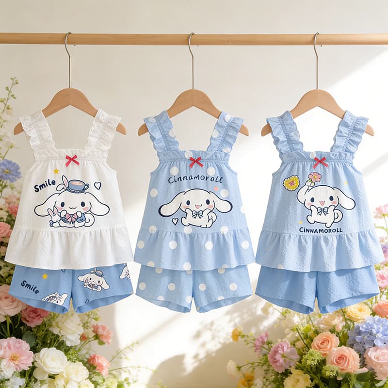 Children's Pajamas Thin Summer Ice Silk Camisole Top for Girls 2026 New Ins Style