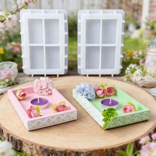 S2720+S2721 Dog Paw Butterfly Rectangular Tray Decoration Cement Plaster Mold DIY Silicone Mold