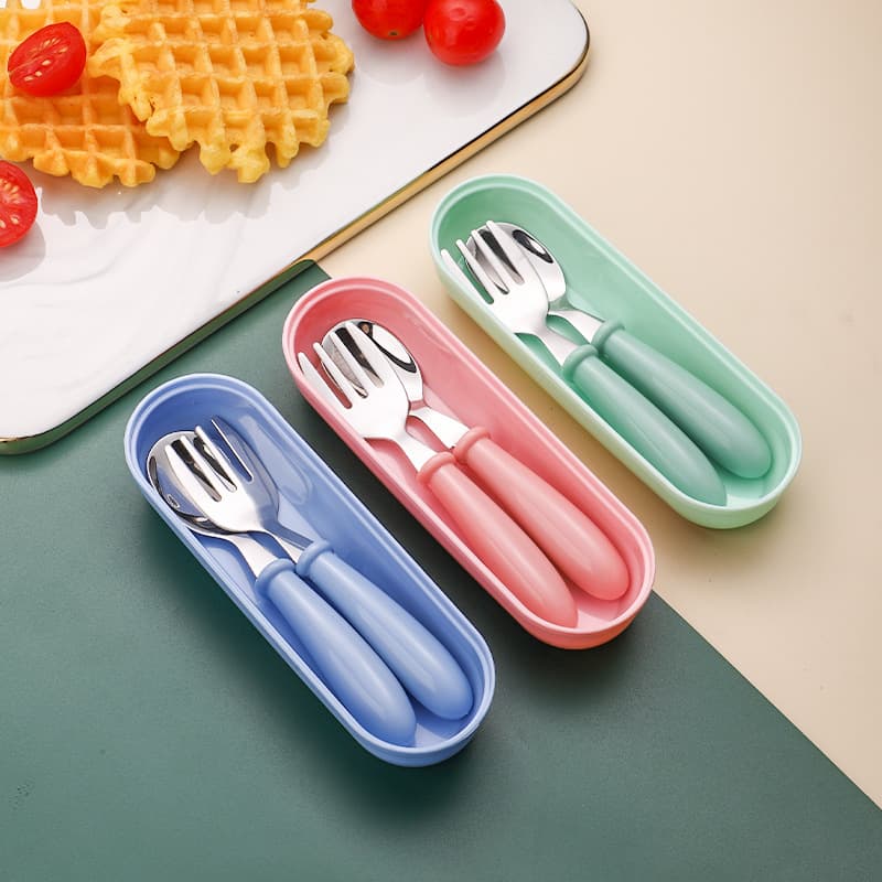 304 Children's Utensil Set, Stainless Steel Baby Eating Spoon, Children's Fork and Spoon Set