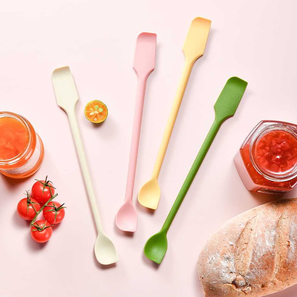 Spot Silicone Spatula Jam Spatula Double-Headed Jam Spatula Kitchen Household Double-Headed Mixing Spoon Small Spoon