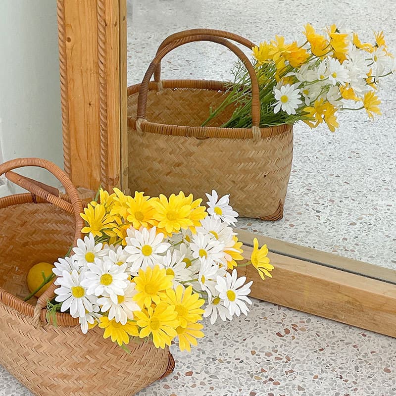 Simulated Daisy Bouquet Chamomile Artificial Flower Plastic Silk Flower Home Decoration Photography Props Simulated Flower