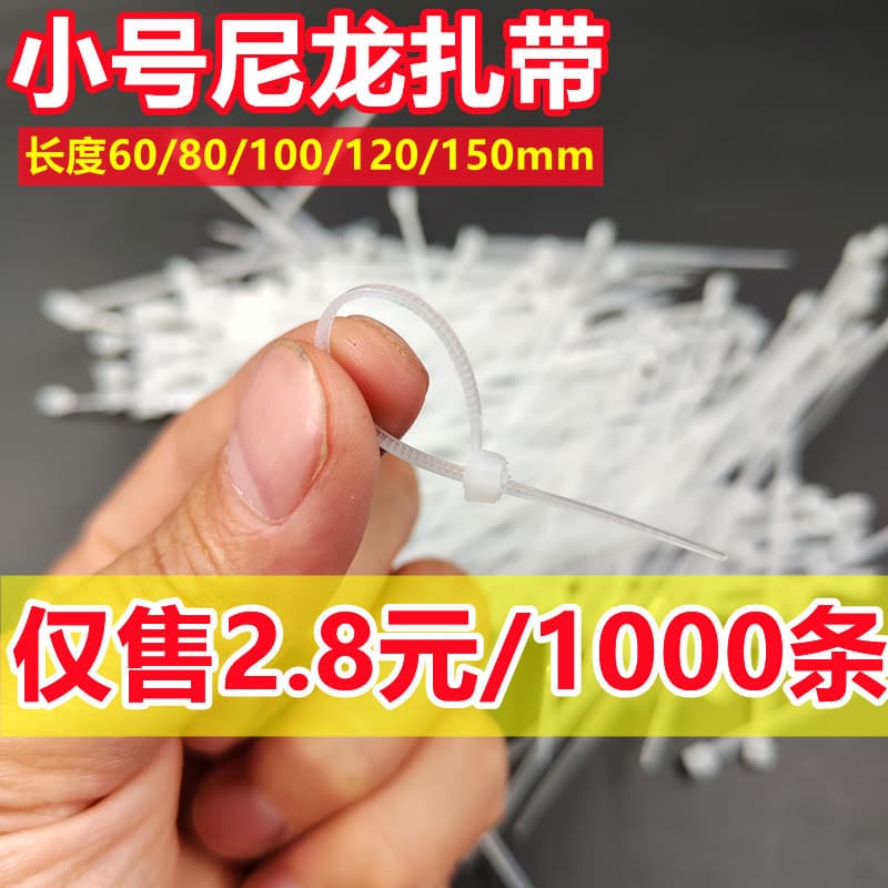 White Transparent Self-locking Small Cable Ties, Black Mini Small Plastic Cable Ties, Chassis Wire Management Fixing Ties