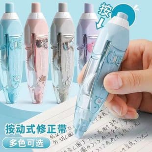 Xiaohongshu Hot Push-Type Correction Tape Cartoon Replaceable Correction Tape, Long-Lasting Correction Tape Stationery Wholesale