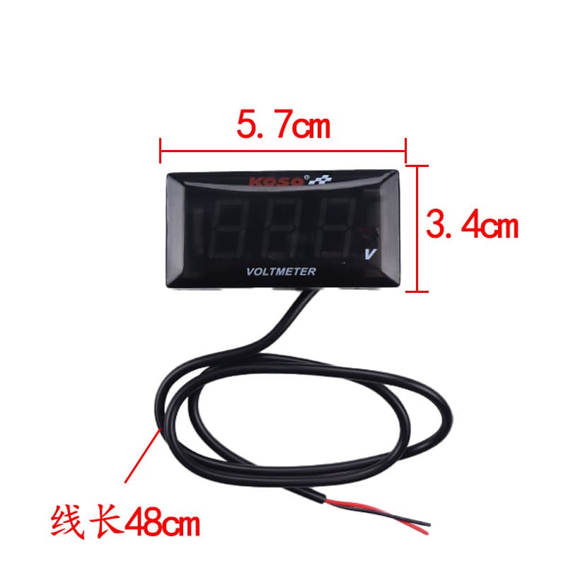 Compatible with Electric Motorcycle KOSO Voltage Meter Motorcycle Modification Accessory 12-150V Electronic Gauge Instrument
