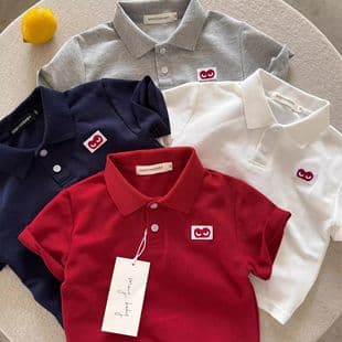 High Quality Children's Short Sleeve Polo Shirt 2025 Summer Boys and Girls Fashion Versatile Polo Top Stylish Top Wholesale