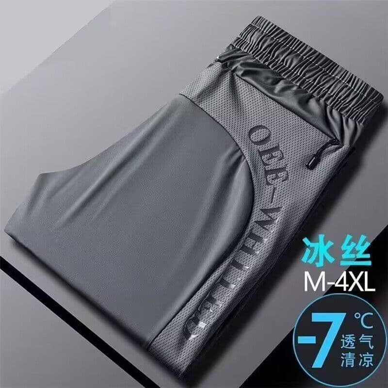 Summer New Mesh Breathable Ice Silk Men's Pants, Stretch Quick-Dry Men's Pants, Plus Size Casual Sports Pants, Air Conditioning Pants for Men