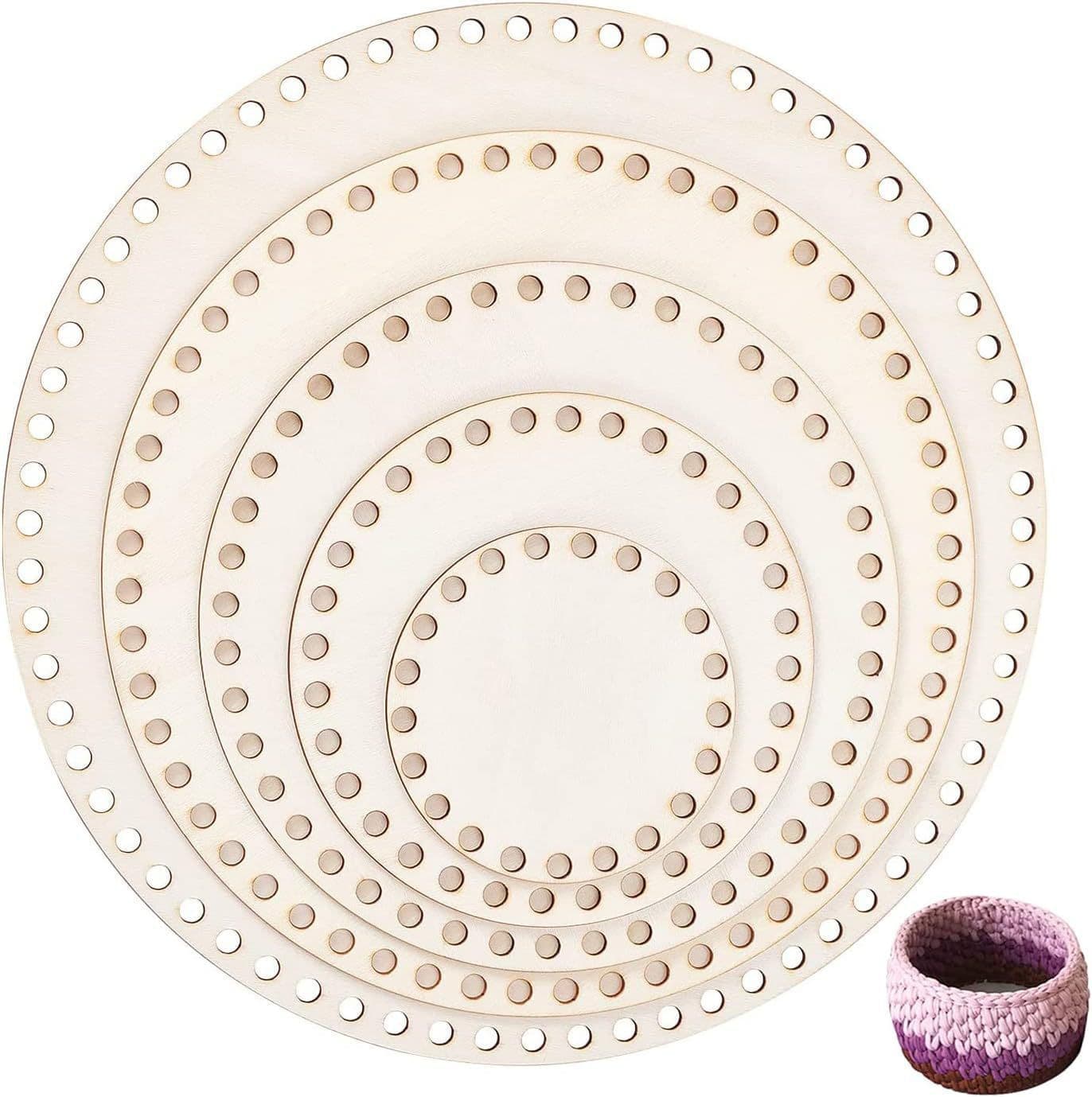1pcs creative handmade round basket bottom DIY storage natural wooden bottom bag board crochet bag base