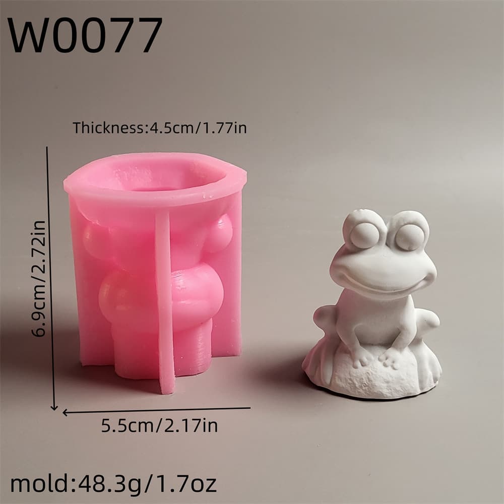 Frog Plaster Ornament Candle Mold Silicone Mold DIY Plaster Silicone Mold W0077