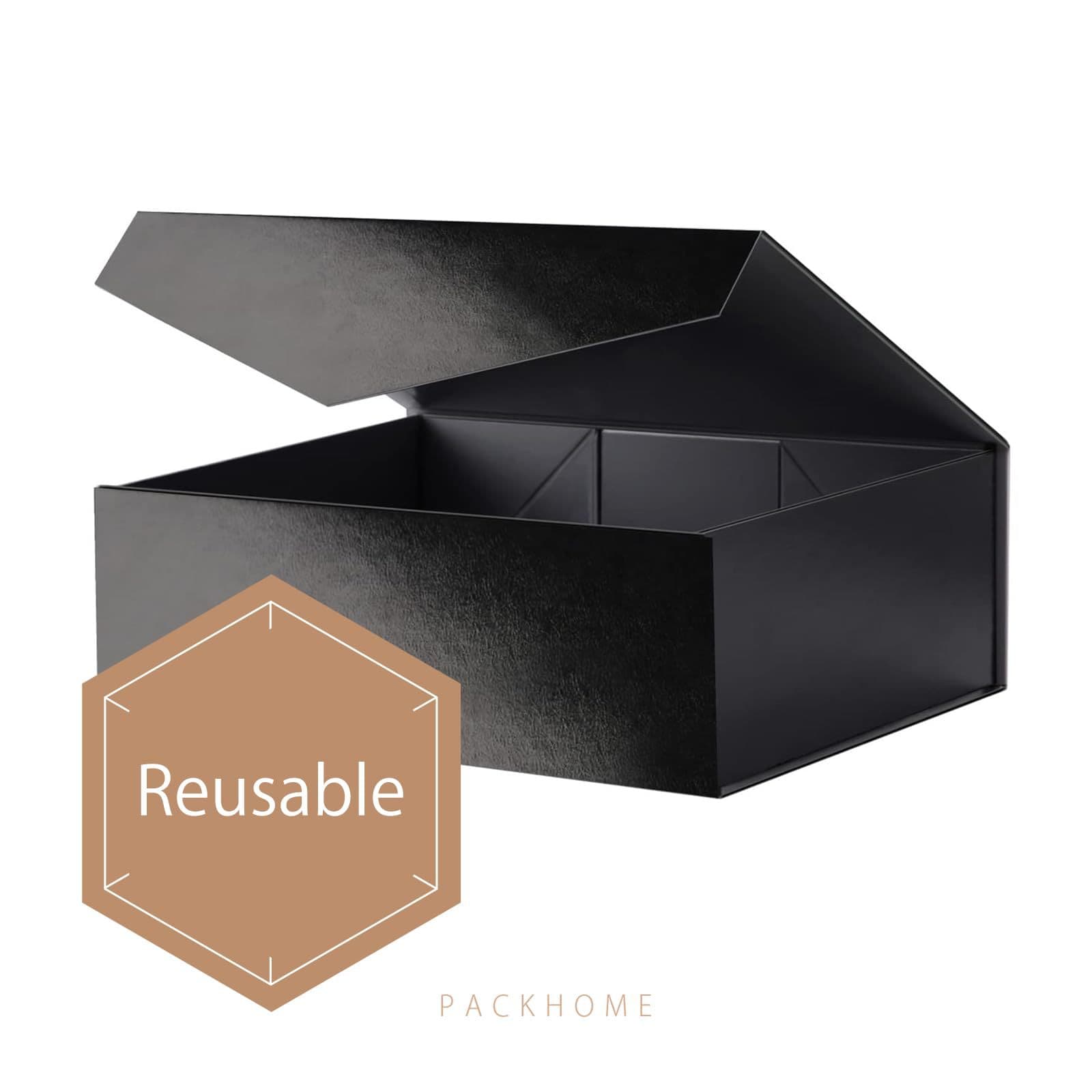 Amazon Cross-border 14*9.5*4.5 inch Matte Black Vintage Gift Box with Magnetic Lid, Favor Box