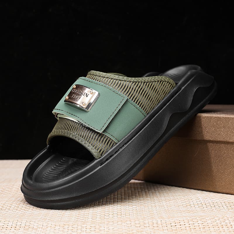 Birkenstock-style Men's Summer Outdoor Non-slip Anti-odor Thick Woven Driving Sandals Beach Flip-flops