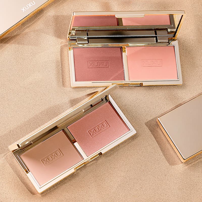 XUXU Flower Fairy Two-Color Blush Matte Natural Contouring Blush Sunburn Blush Palette Student Affordable