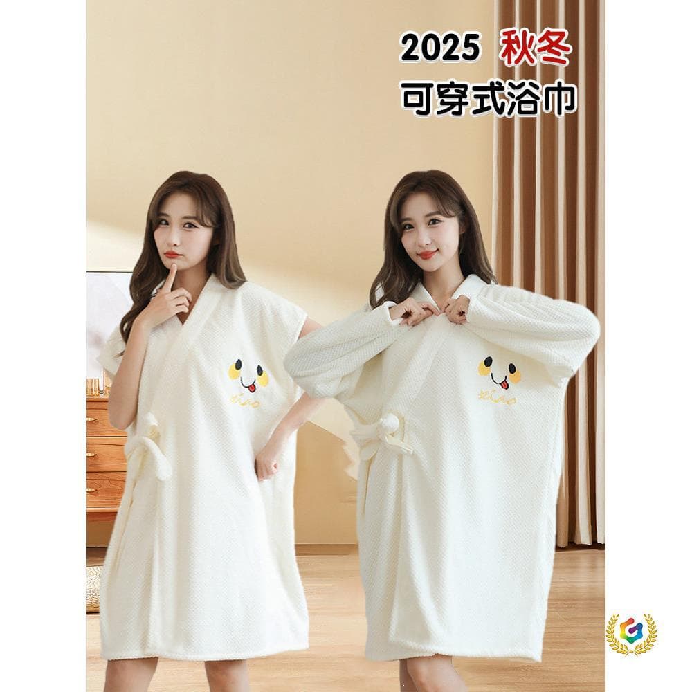Bath towel bathrobe women's spring and summer 2026 new wearable nightgown can be worn and wrapped around the whole body bath towel absorbent quick-drying bathrobe