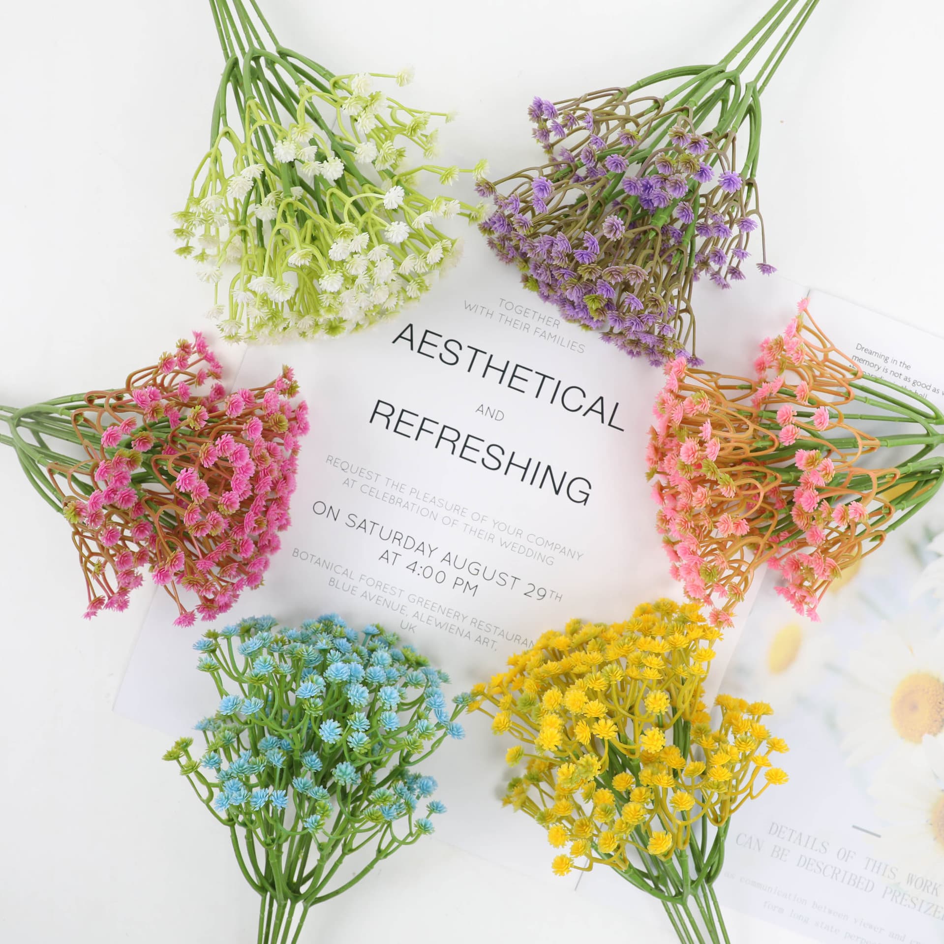 Artificial Baby's Breath Single Stem Fake Flower DIY Decoration Artificial Flower Wedding Home Living Room Decoration Plastic Flower Wholesale