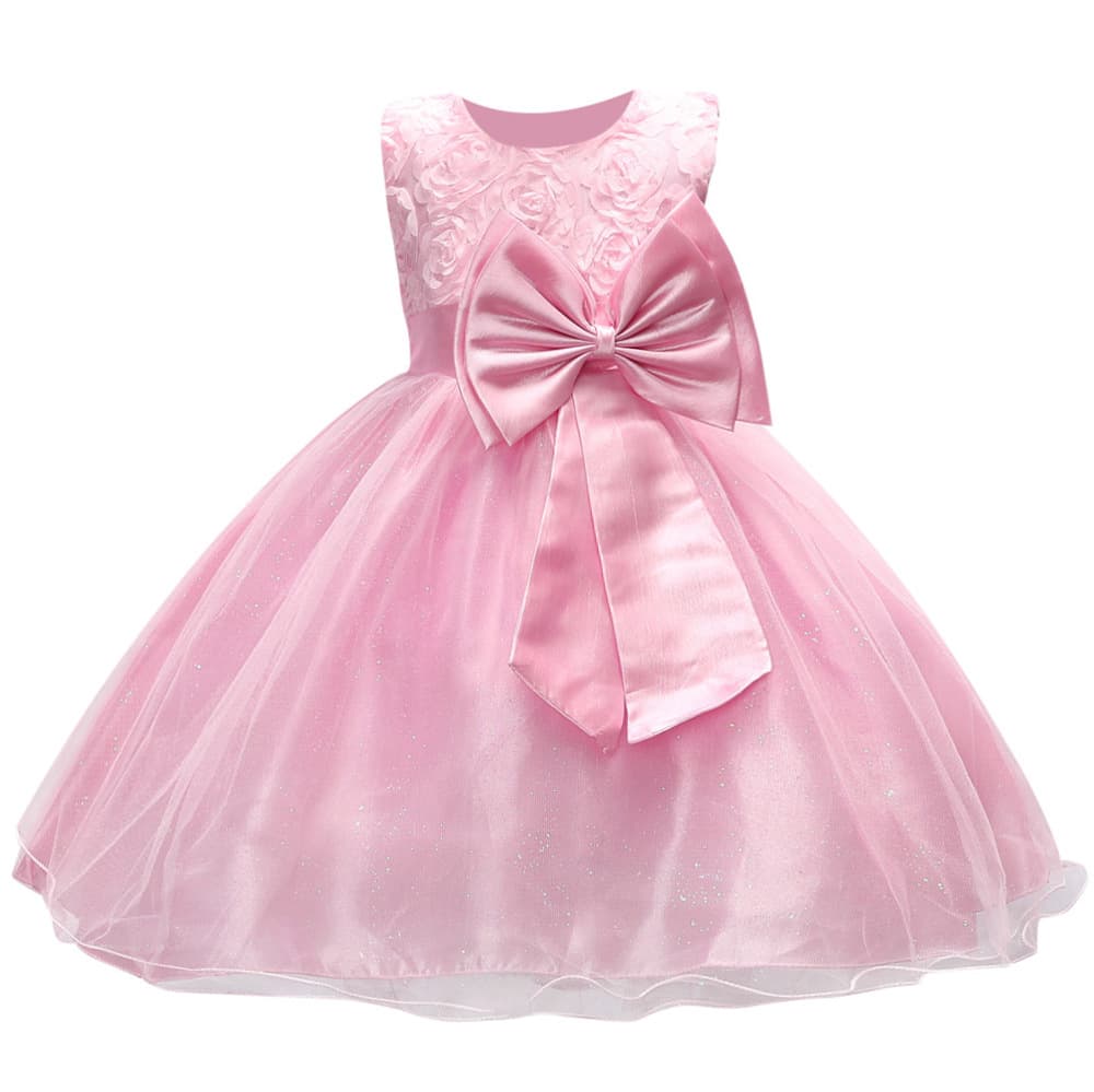 Kids Tales Summer Korean Style Girls Dress Rose Puffy Skirt Flower Girl Party Dress Children's Clothing