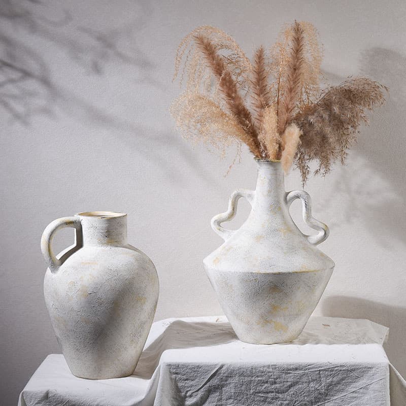 Ceramic Vase, Retro Wabi-Sabi Style B&B Decoration, Medieval Stoneware Art Flower Arrangement, Home Decoration, Clay Pot