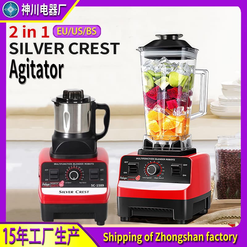 Dual Cup Blender English 2-in-1 Blender Grinder Metal Cup Silver Crest Blender