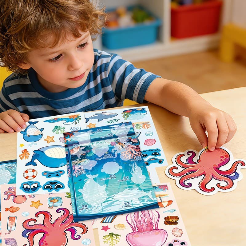 Fairy Tale Farm Sticker Book 3-8 Years Old Toy DIY Sticker Easy-Tear-Off Dress-up and Face-Changing Children's Sticker Book
