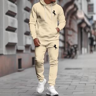 2026 New Cross-Border Trade Men's Hoodie 3D Digital Print Men's Casual Hooded Sportswear Set