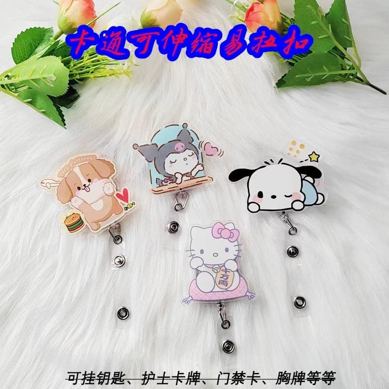 Nurse Badge Clip Acrylic Retractable Lanyard Card Holder Student Doctor Work ID Card Case