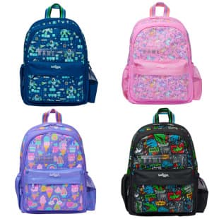 Australian Smiggle Medium Backpack for Children, Medium Shaped Double Shoulder Bag, Outdoor Casual Backpack for Primary and Secondary School Students