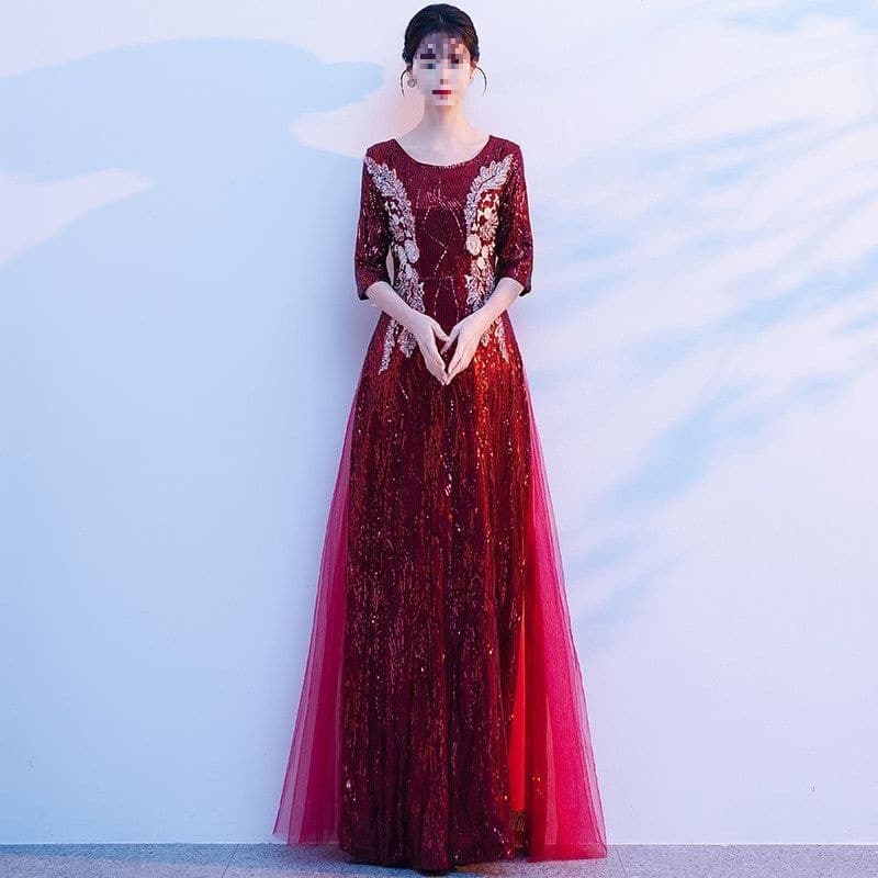 Modern Choir Performance Dress for Women, Elegant Choir Gown for Recitation Hosts and Conductors, Competition Attire with Poise