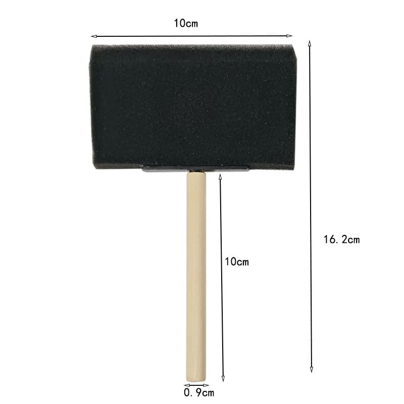 Factory direct cross-border wooden handle black sponge brushes for children's DIY doodle, multi-spec painting sponge brushes