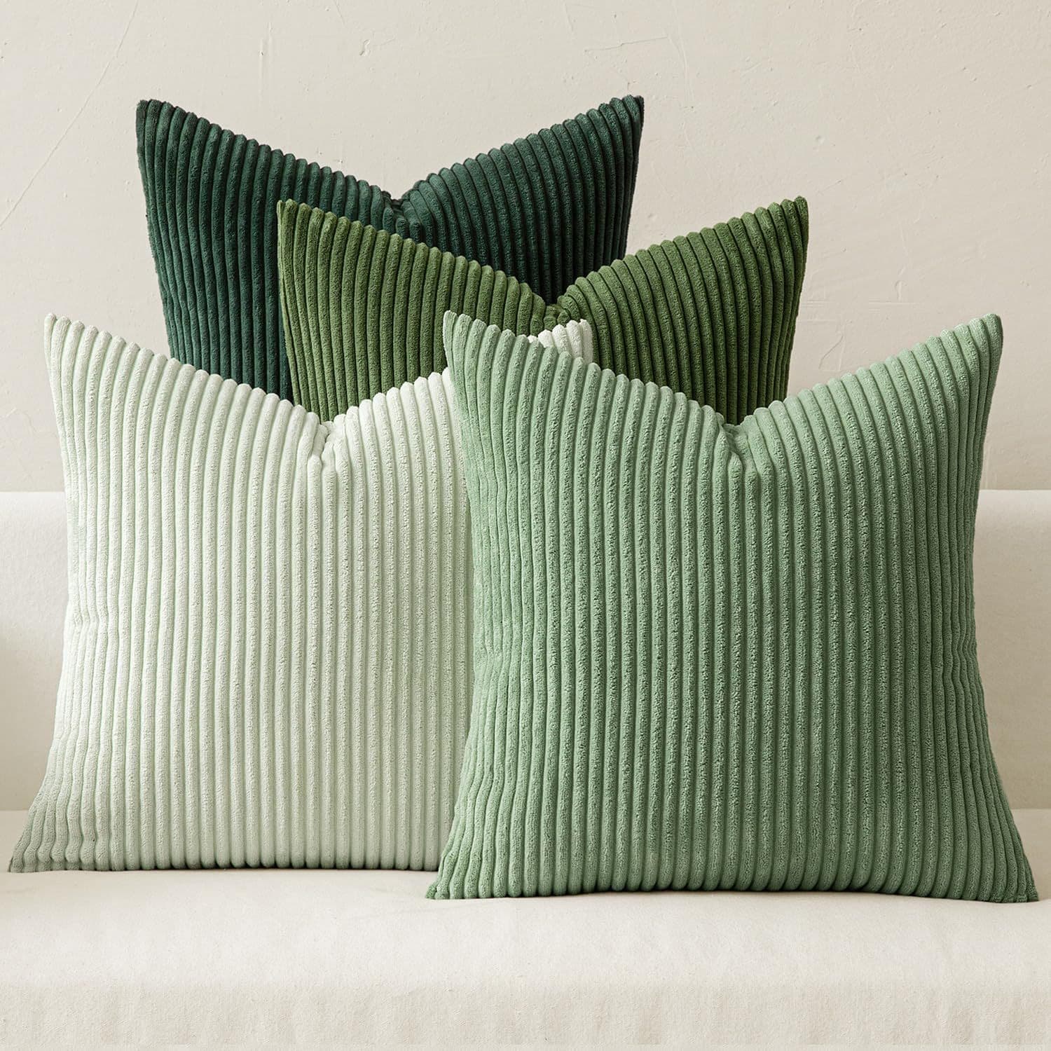 Cross-border Solid Color Corduroy Throw Pillow Cover Striped Cushion Cover Home Fabric Sofa Decorative Corn Stripe Custom Backrest
