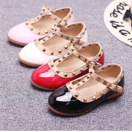 Girls' Casual Rivet Leather Shoes Princess Shoes 2026 Spring Autumn Fashion Flat Shoes for Little Girls