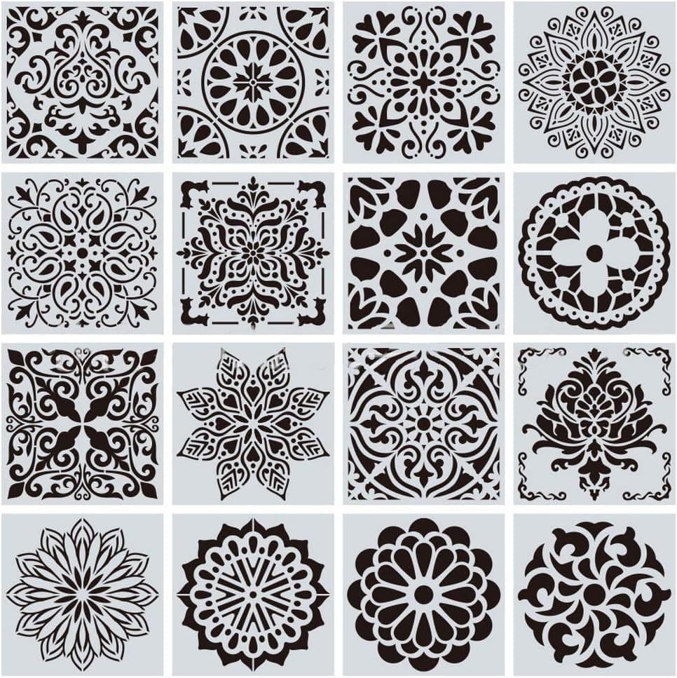 Mandala Spray Painting Stencil Reusable Hollow Stencil Journal Drawing Template Handwritten Newspaper Template Card
