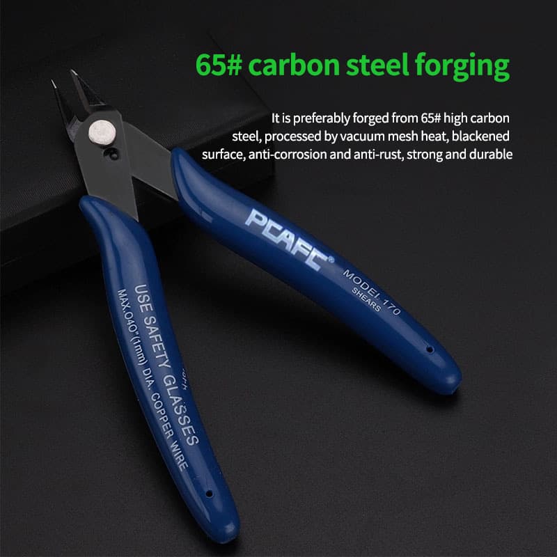 Factory 170 Electronic Pliers, Long Nose Pliers for Electronic Repair, Wire Cutting Pliers, Electrician Wire Stripping Diagonal Pliers, Carbon Steel Blade, Anti-Static