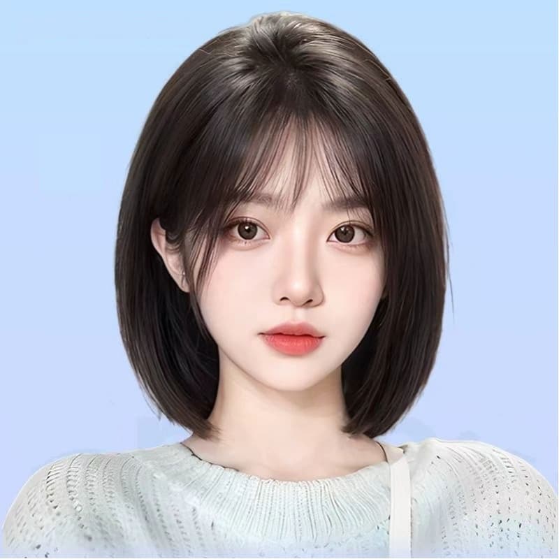 Bob Wig for Women, Full Head Wig, Real Human Hair, Women's Short Hair, Natural Real Hair Wig Cap Wholesale